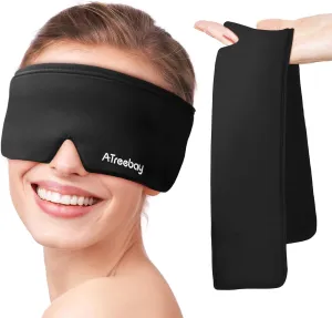 Cooling Eye Mask, Cold Eye Mask for Puffiness, Reusable Ice Eye Masks for Dark Circles and Puffy Eyes, Relieve Your Migraines and Headaches with Gel Eye Masks Therapy, Long-Lasting Comfort, Black