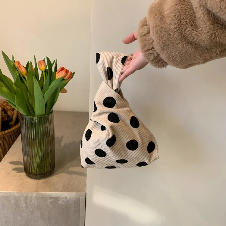 Corduroy Dot Polka Dots Wrist Walking Bags