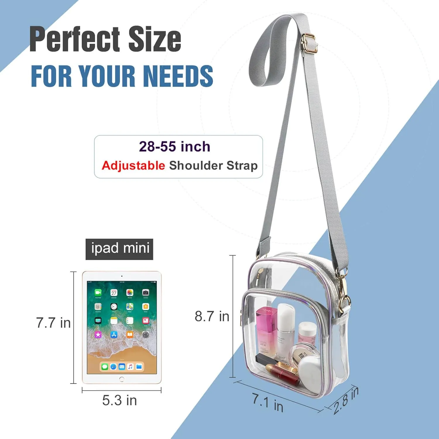 COROMAY Clear Purse for Women, Clear Bag Stadium Approved, Transparent Crossbody Bag