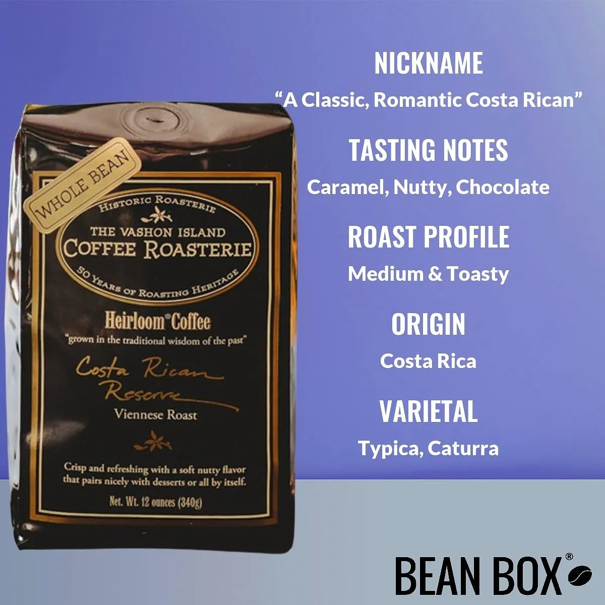 Costa Rica Reserve - Roasted by Vashon Island Coffee Roasterie - Whole Bean Coffee - 2 Pound Bag