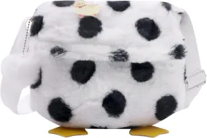 Cow Print Plush Crossbody Purse Small Fluffy Satchel Shoulder Bag Messenger Bag Handbag Purse for Women