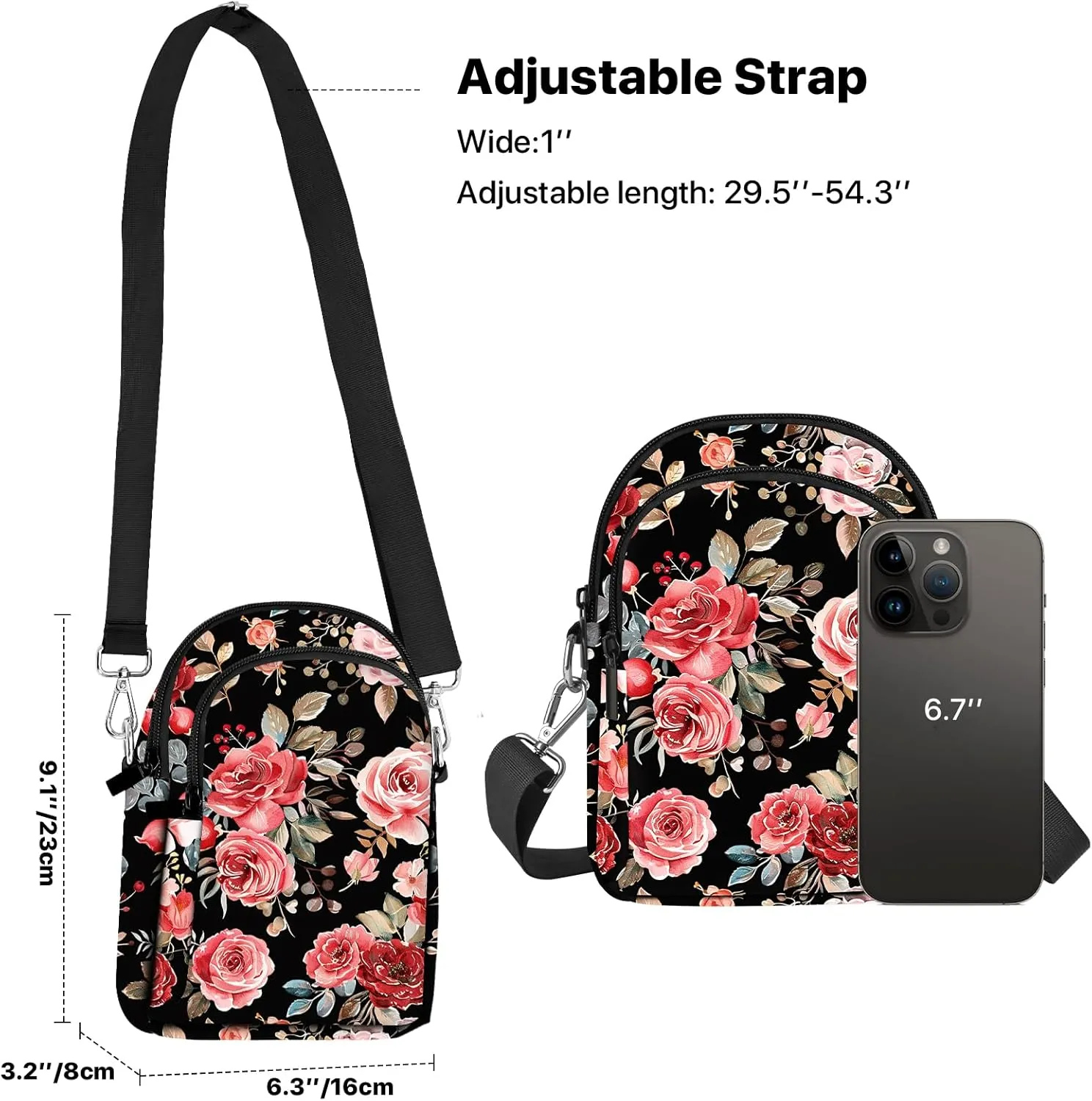 Crossbody Bags for Women Cell Phone Purse Casual Shoulder Bag with Adjustable Strap Card Slots for Travel Work