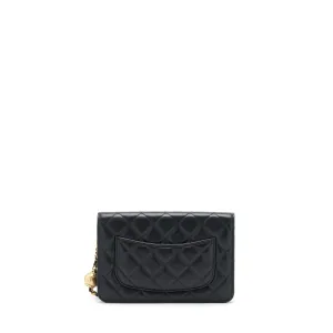 Crush Pearl Contemporary Chain Wallet Complete catalog Black Lambskin Chanel On