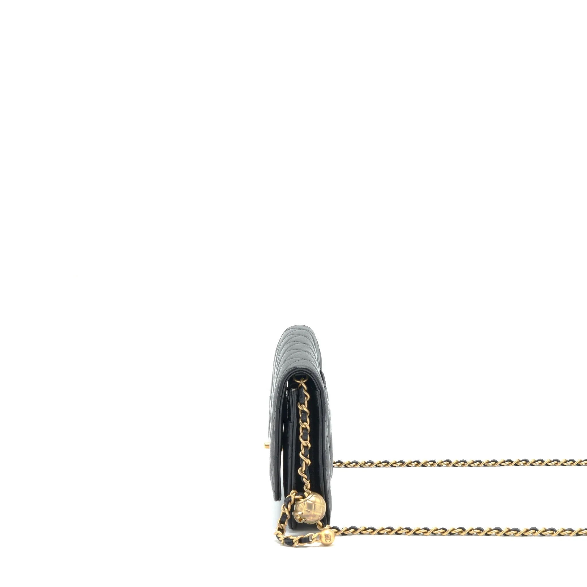 Crush Pearl Contemporary Chain Wallet Complete catalog Black Lambskin Chanel On