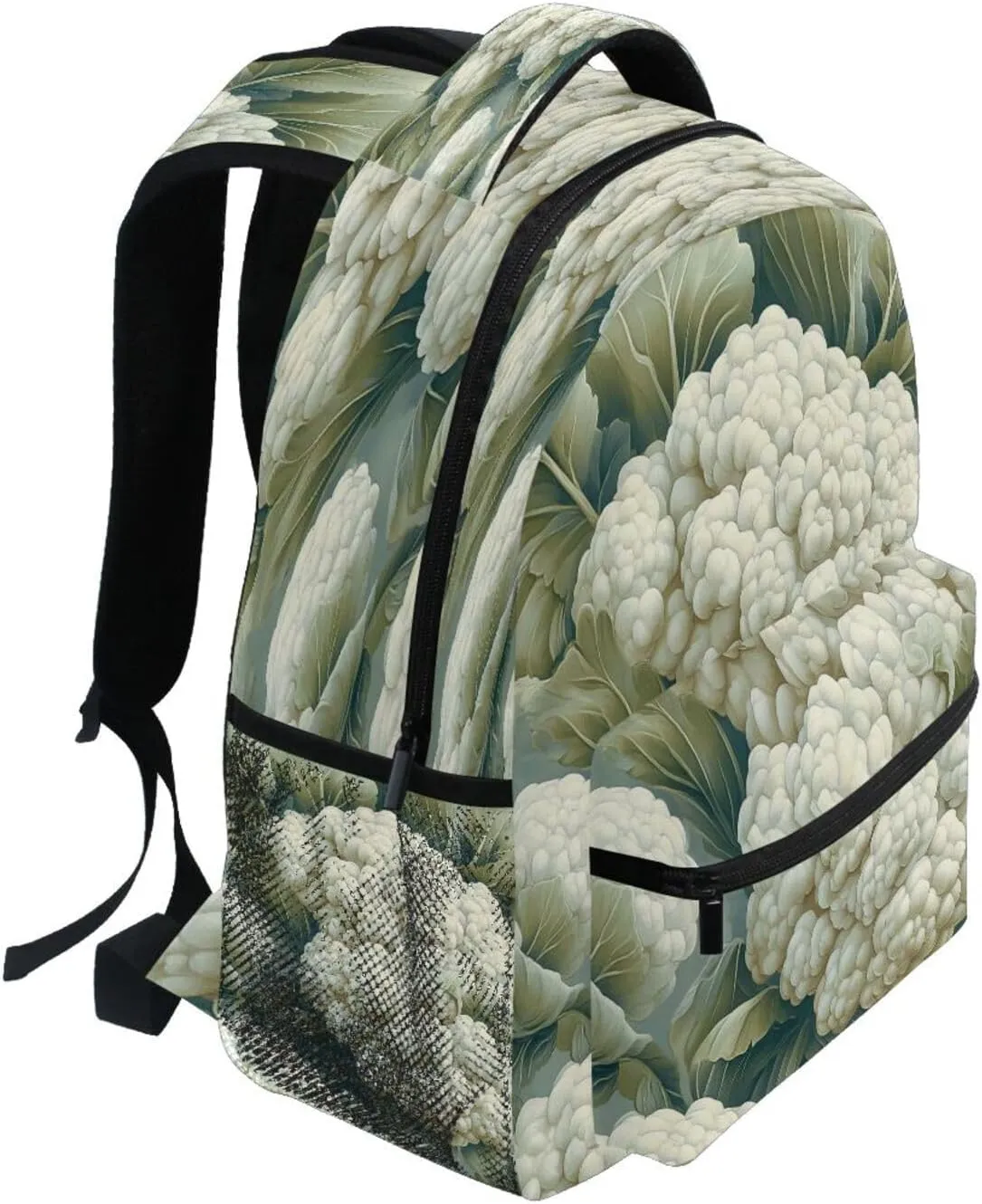 Cute Backpack for Men and Women Waterproof College School Computer Bag with Chest Strap Gift Men & Women Cauliflower Contemporary Style
