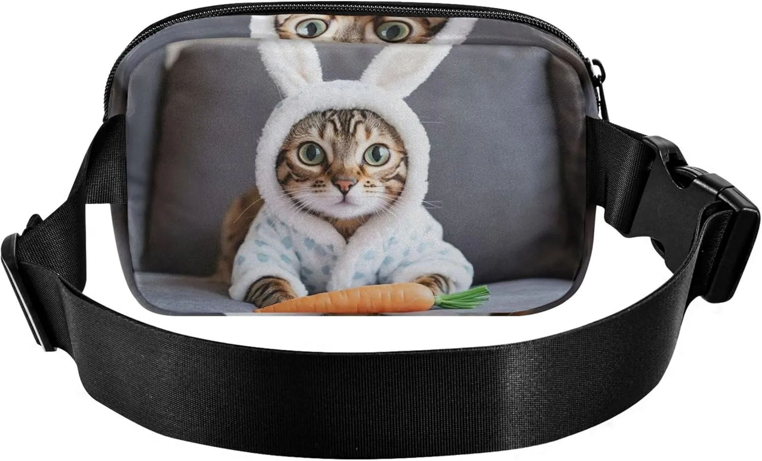 Cute Bunny Cat Easter Waterproof Womens Fanny Pack Belt Bags Hip Pack Trendy Crossbody Waist Purse
