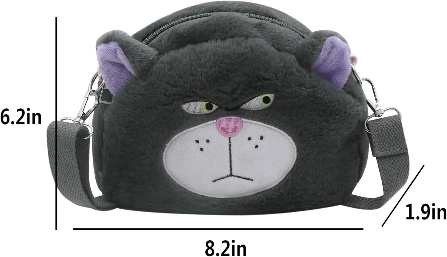 Cute Dog Bear Plush Crossbody Purse for Women Small Fluffy Satchel Shoulder Bag Messenger Bag Handbag Purse