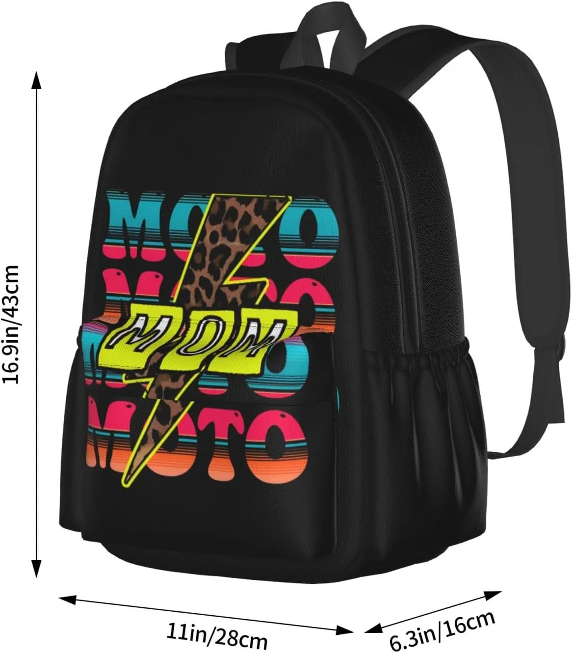 Cute Moto Mom Motocross Mother Racing Dirt Bike Backpack Casual Laptop Backpack Large Capacity Double Shoulder Bag Travel Daypack For Women Men