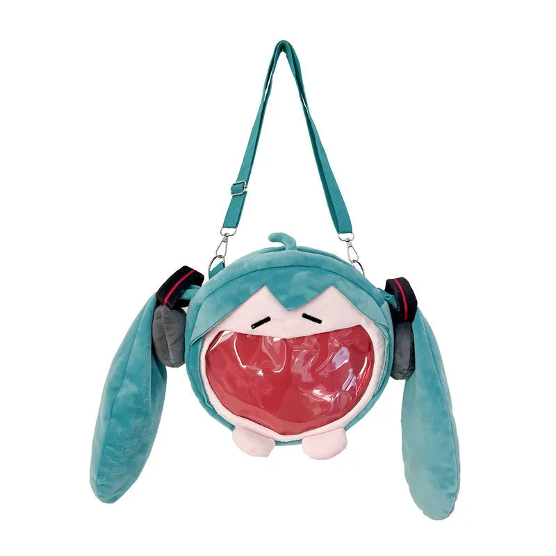 Cute Secondary Little Cartoon Doll Transparent Crossbody Bags