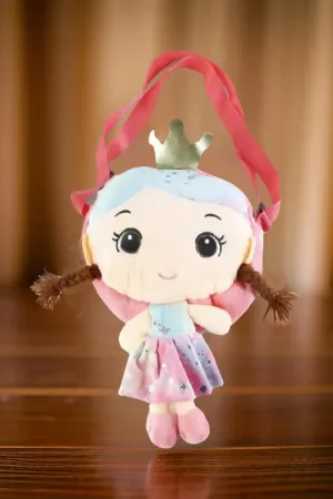 Cute Soft Doll Sling Bag for Girls - Baby Pink