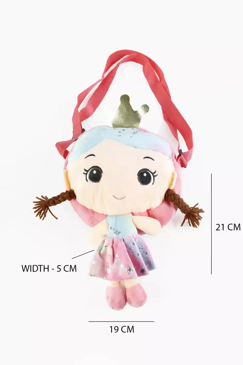 Cute Soft Doll Sling Bag for Girls - Baby Pink