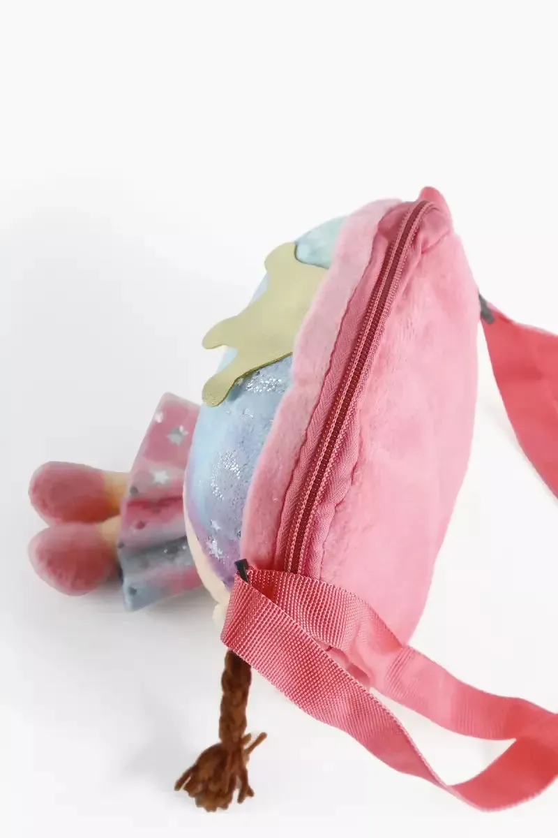Cute Soft Doll Sling Bag for Girls - Baby Pink
