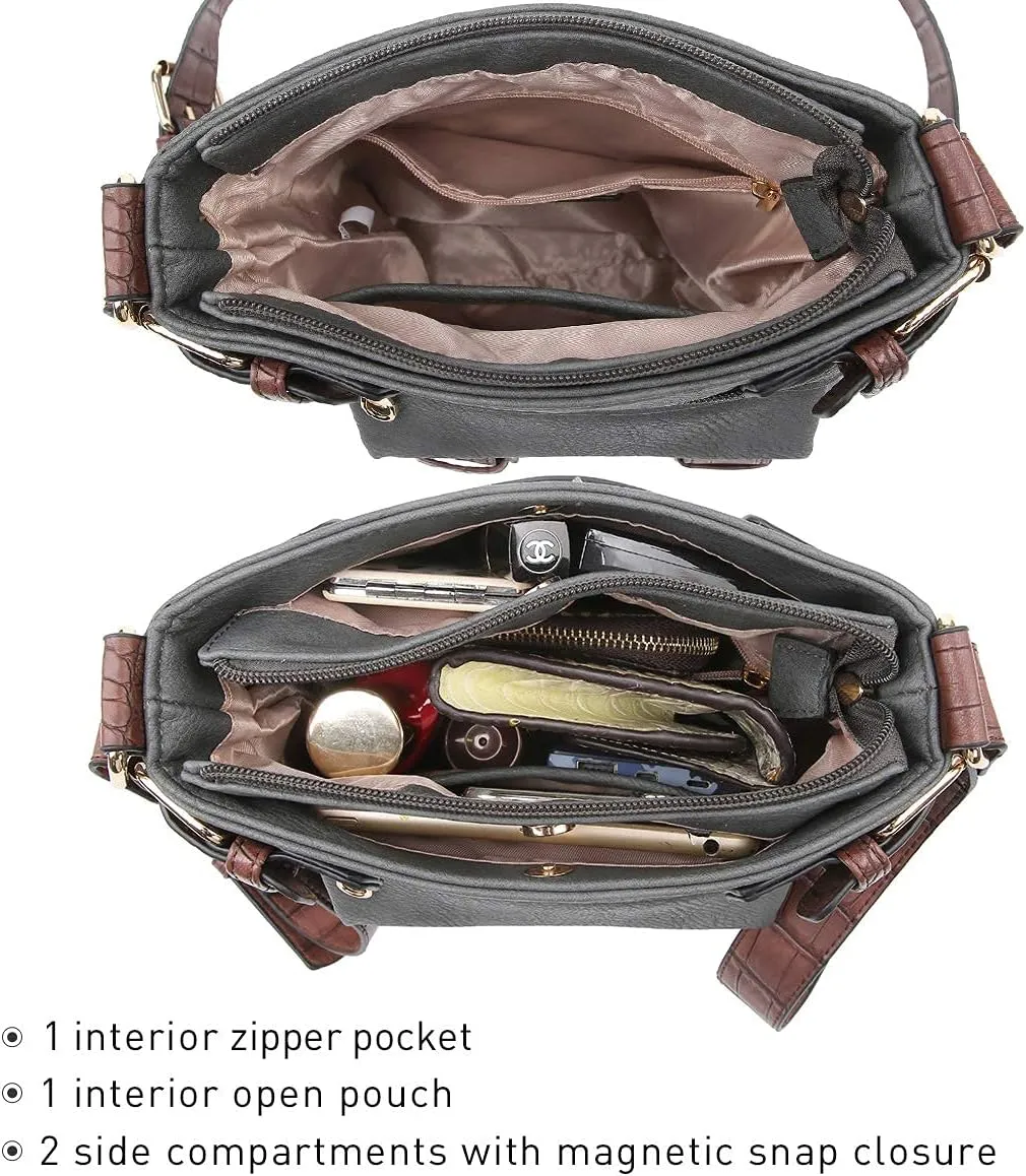 Dasein Women Lightweight Crossbody Bags Soft Vegan Leather Messenger Bag Shoulder Bag Travel Purse
