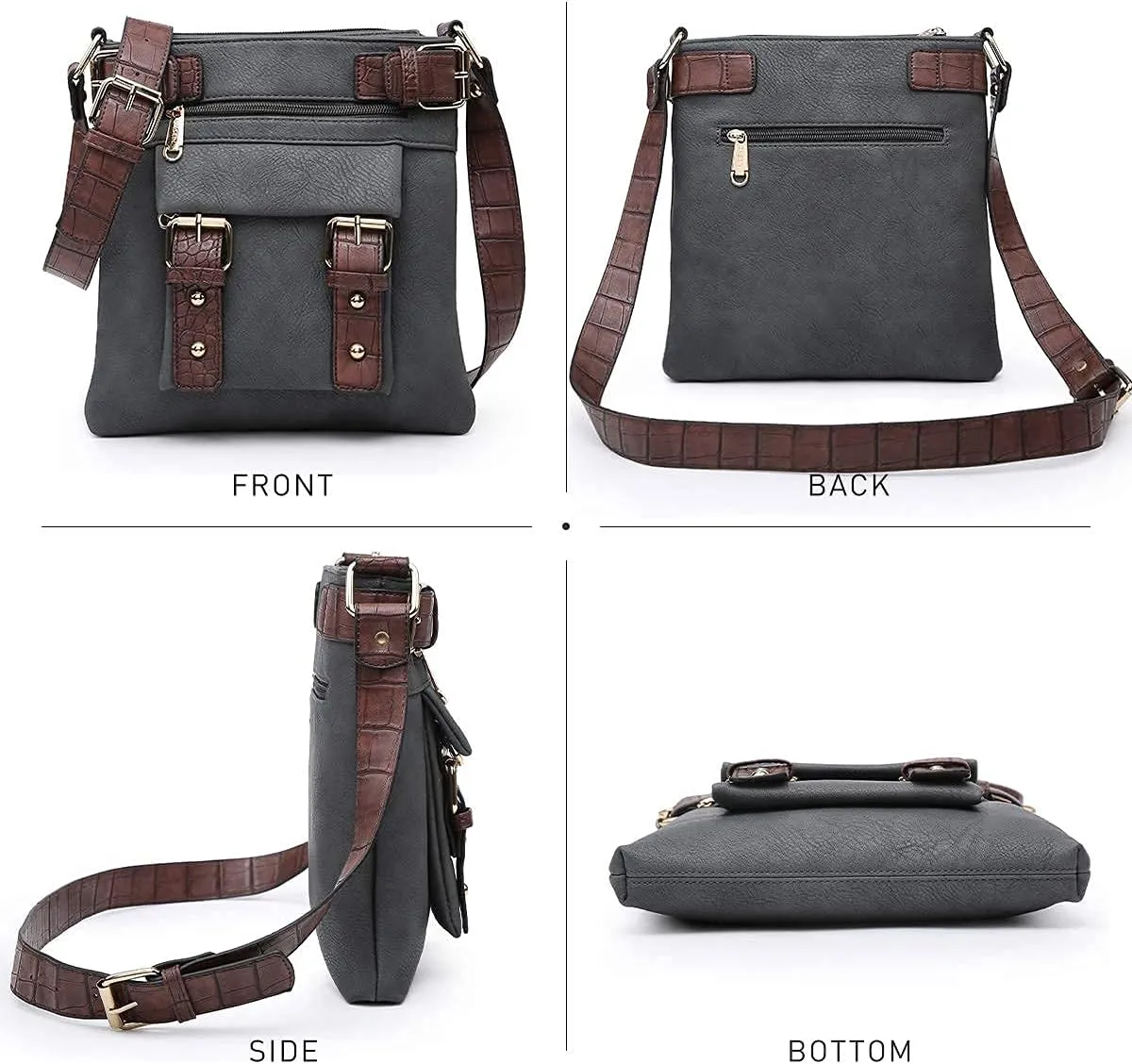 Dasein Women Lightweight Crossbody Bags Soft Vegan Leather Messenger Bag Shoulder Bag Travel Purse