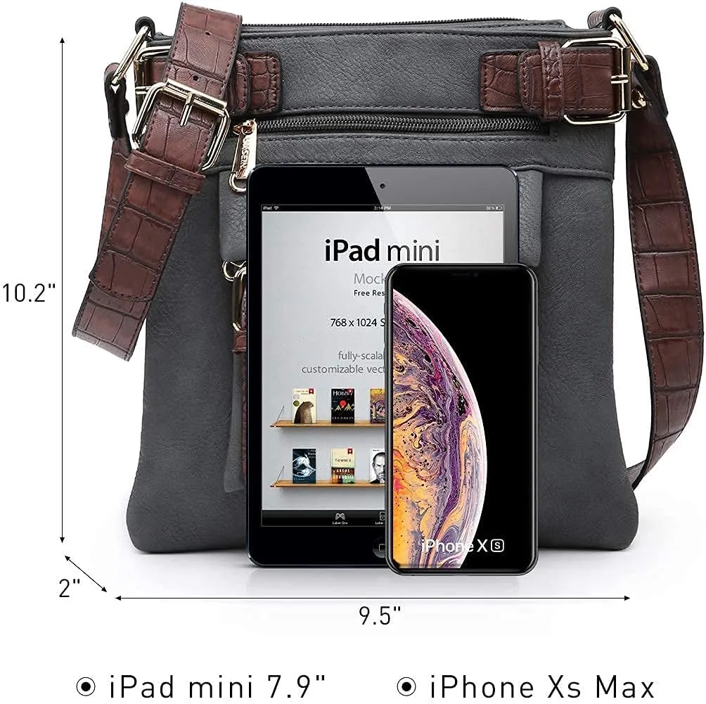 Dasein Women Lightweight Crossbody Bags Soft Vegan Leather Messenger Bag Shoulder Bag Travel Purse