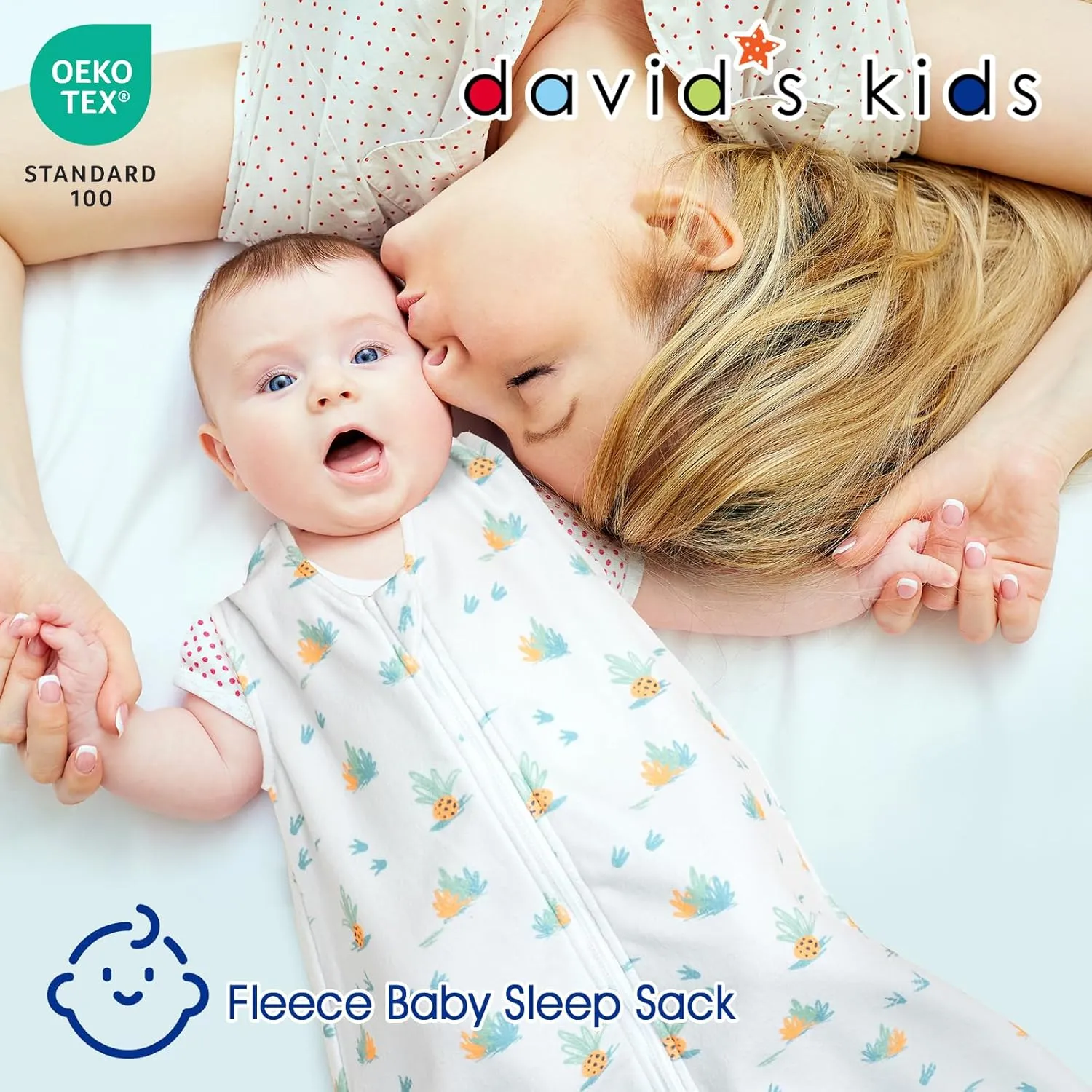 david's kids Micro Fleece Baby Sleep Sack 0-6 Months, Soft Warm Baby Wearable Blankets with 2-Way Zipper, 2 Pack Comfy Sleeping Bags for Infant Newborn Boys Girls Neutral, Small Size, Dinosaur