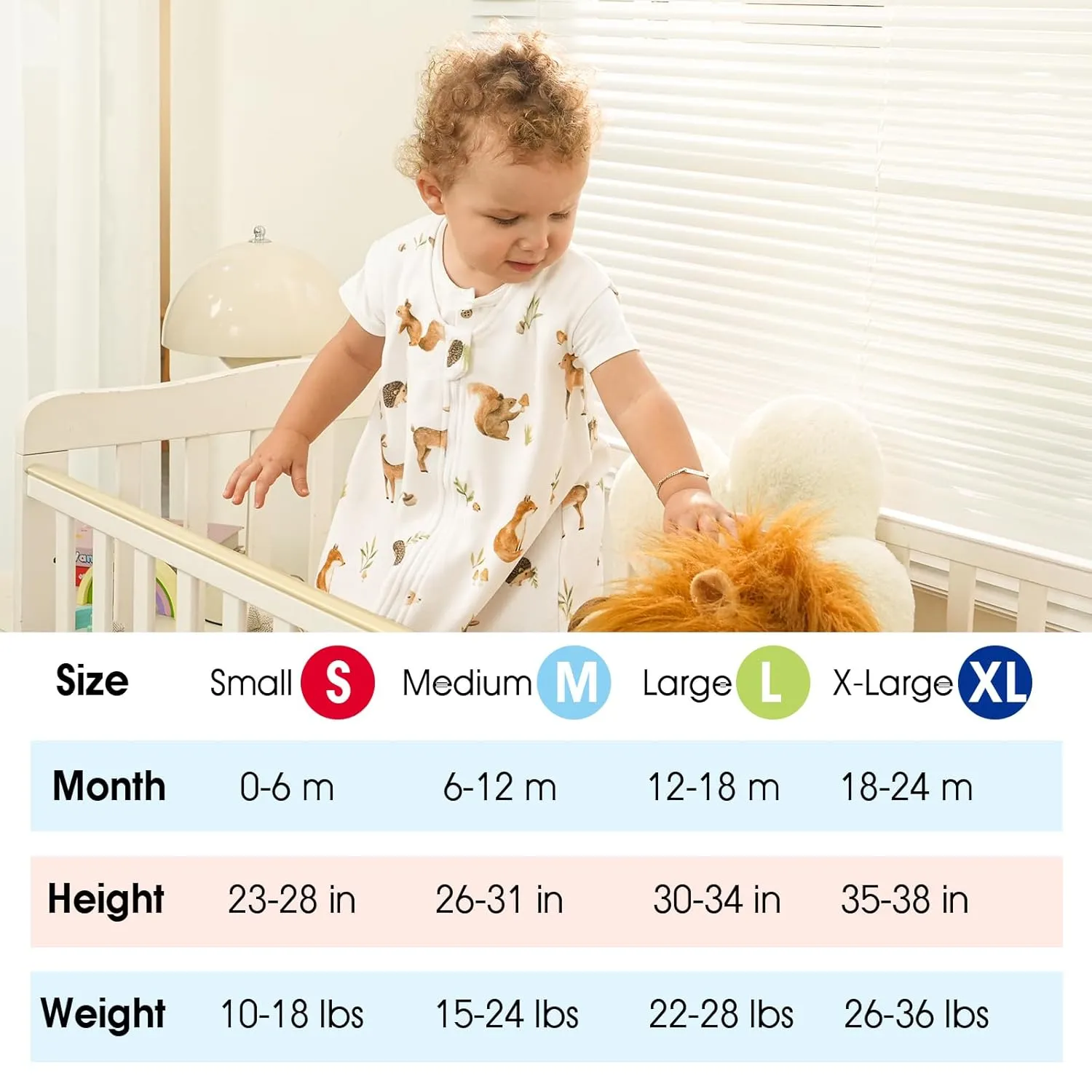 david's kids Micro Fleece Baby Sleep Sack 6-12 Months, Warm Baby Wearable Blankets with 2-Way Zipper, 2 Pack Sleeping Bags for Infant Newborn Boys Girls Neutral, Medium Size, Forest/Woodland Animals