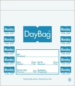 DayMark 112378 Clear/Blue Monday 7 x 6.5" Portion Bag - 2000/PK"