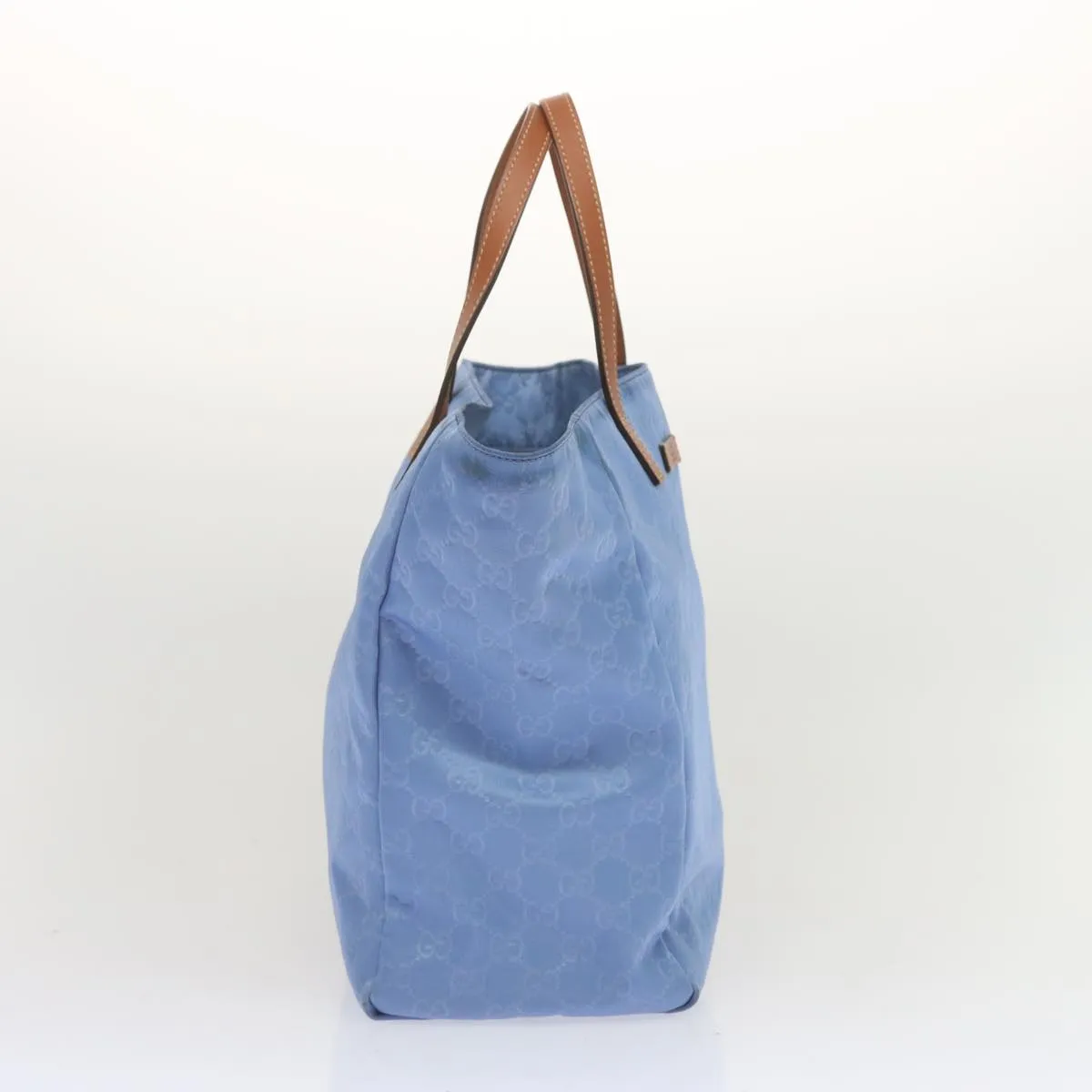 Detailed Vibrant Bag Tote GG Blue Canvas Gucci