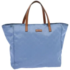 Detailed Vibrant Bag Tote GG Blue Canvas Gucci