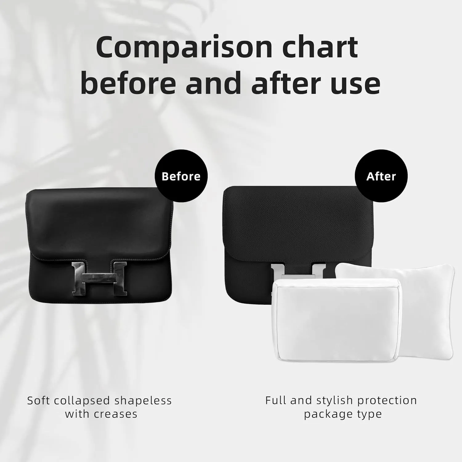DGAZ Bag Pillow Shaper Insert for Luxury Handbags, Silky Pillow Shaper for Hermes Constance 19/New19/24/New24 Bags（C19,White）