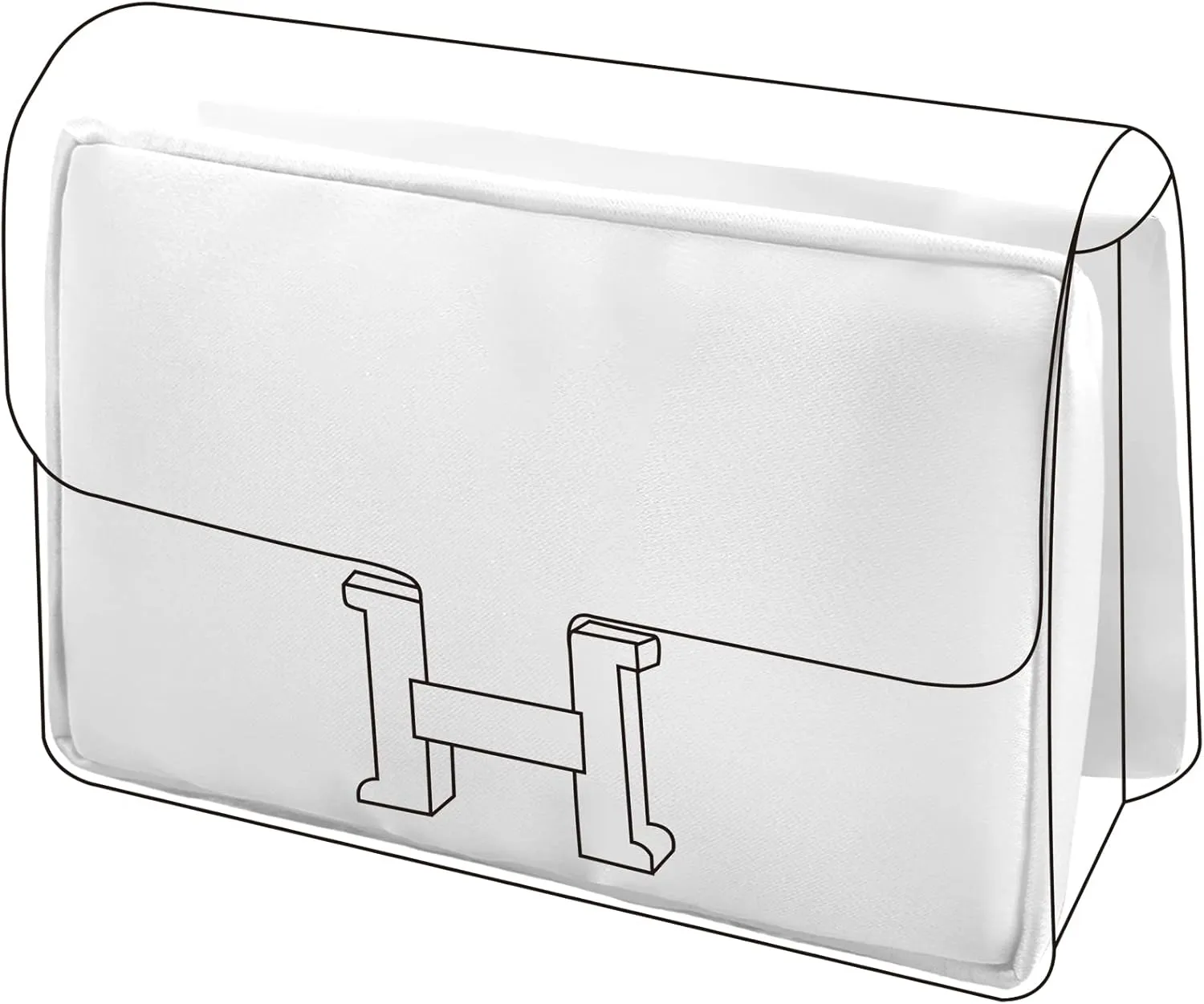DGAZ Bag Pillow Shaper Insert for Luxury Handbags, Silky Pillow Shaper for Hermes Constance 19/New19/24/New24 Bags（C19,White）