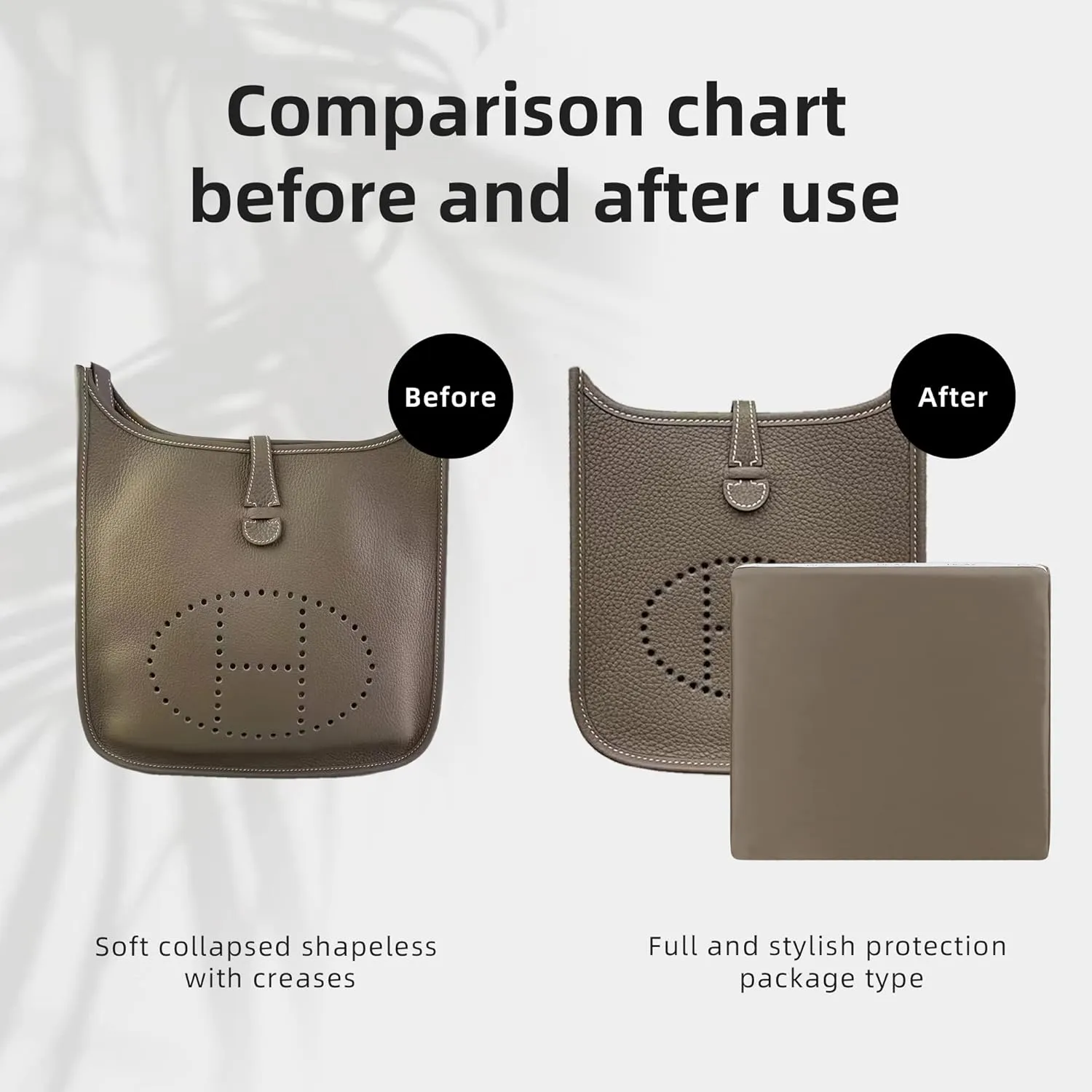 DGAZ Bag Pillow Shaper Insert for Luxury Handbags, Silky Pillow Shaper for Hermes Evelyne mini/29/33/40 Bags(Etoupe Grey,Mini)