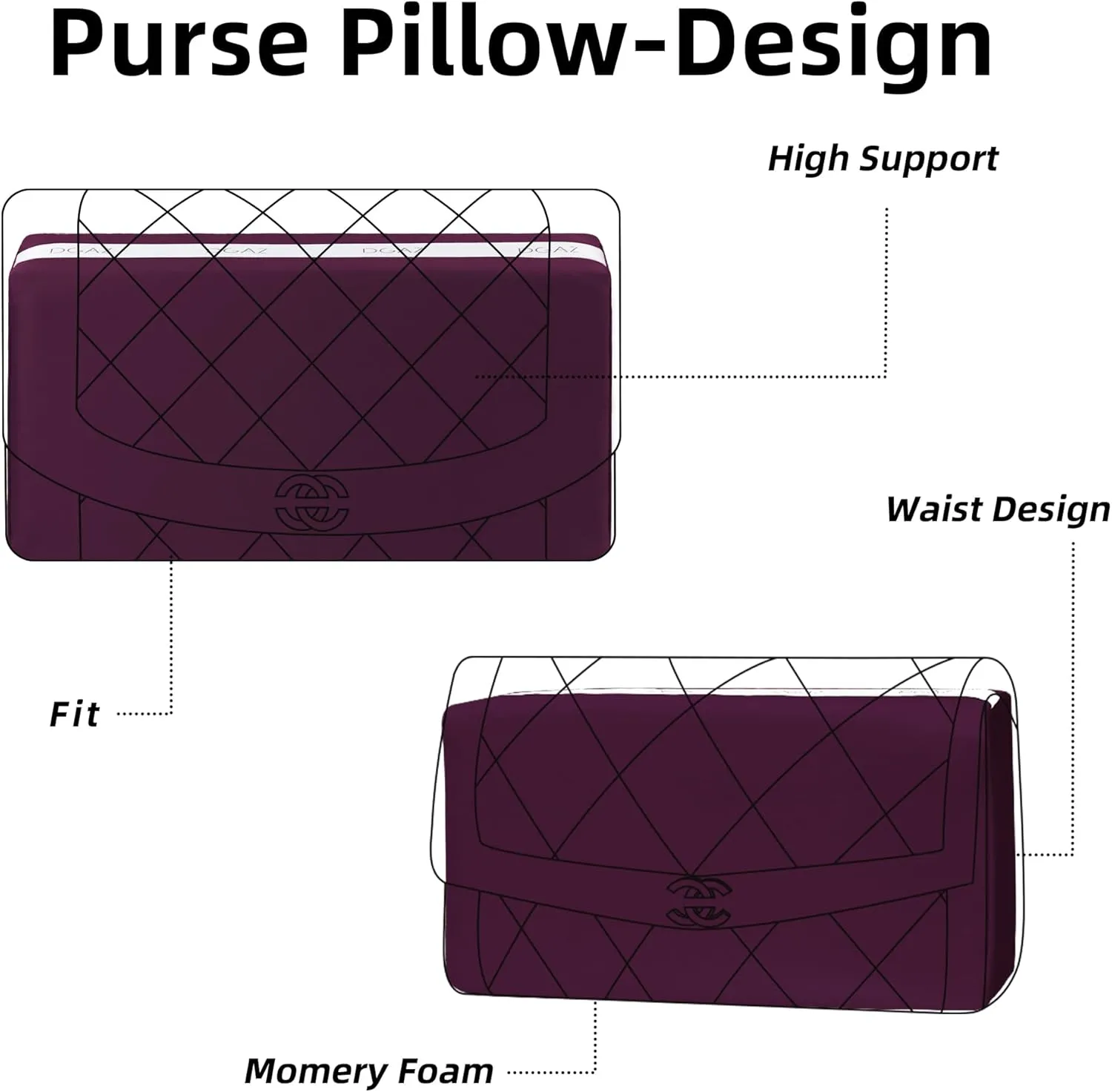 DGAZ Purse Pillow Shaper Insert for Chanel Diana Bag, Silky Pillow Shaper for Luxury Handbags(Fuchsia,Medium)