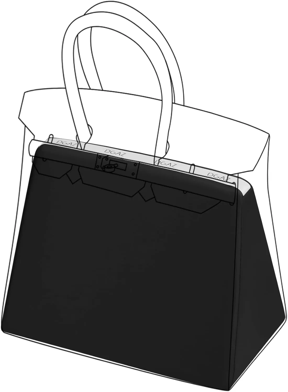 DGAZ Purse Pillow Shaper Insert for Hermes Hac Bags, Silky Pillow Shaper for Luxury Handbags(Black,Hac 50)