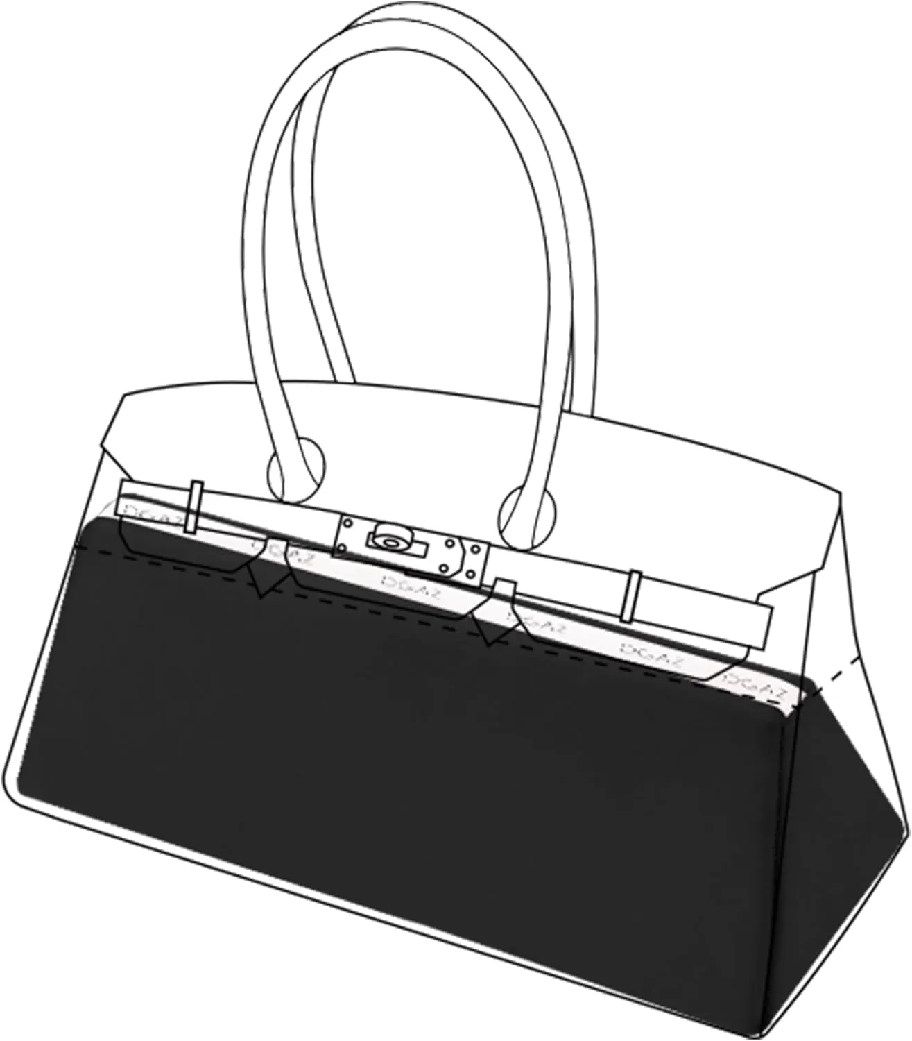 DGAZ Purse Pillow Shaper Insert for Hermes Shoulder Birkin/Hac/Kelly Bags, Silky Pillow Shaper for Luxury Handbags(Black,Shoulder Birkin)