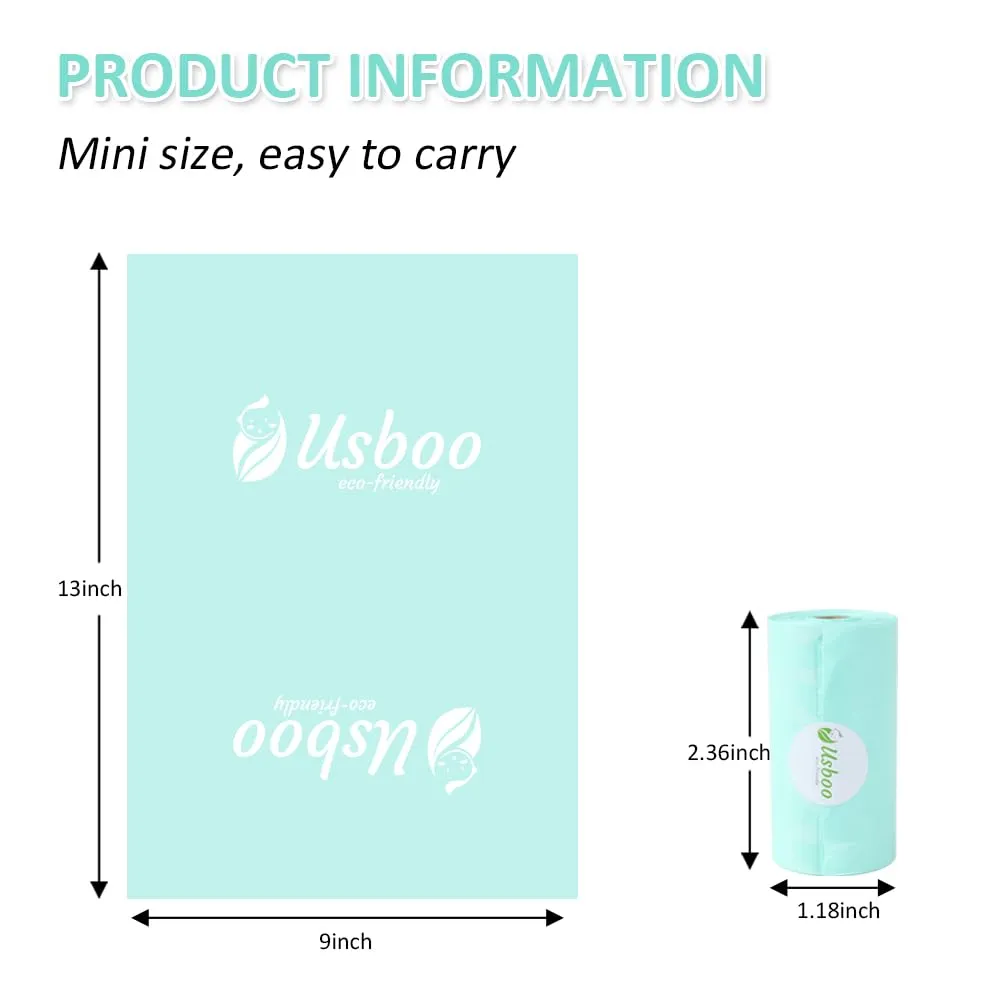 Diaper Bags Disposable for Baby, 16 Refill Rolls/240 Bags OXO-Biodegradable Waste Bags,Dirty Disposable Diaper Bags,Diaper Trash Bags,Rainbow