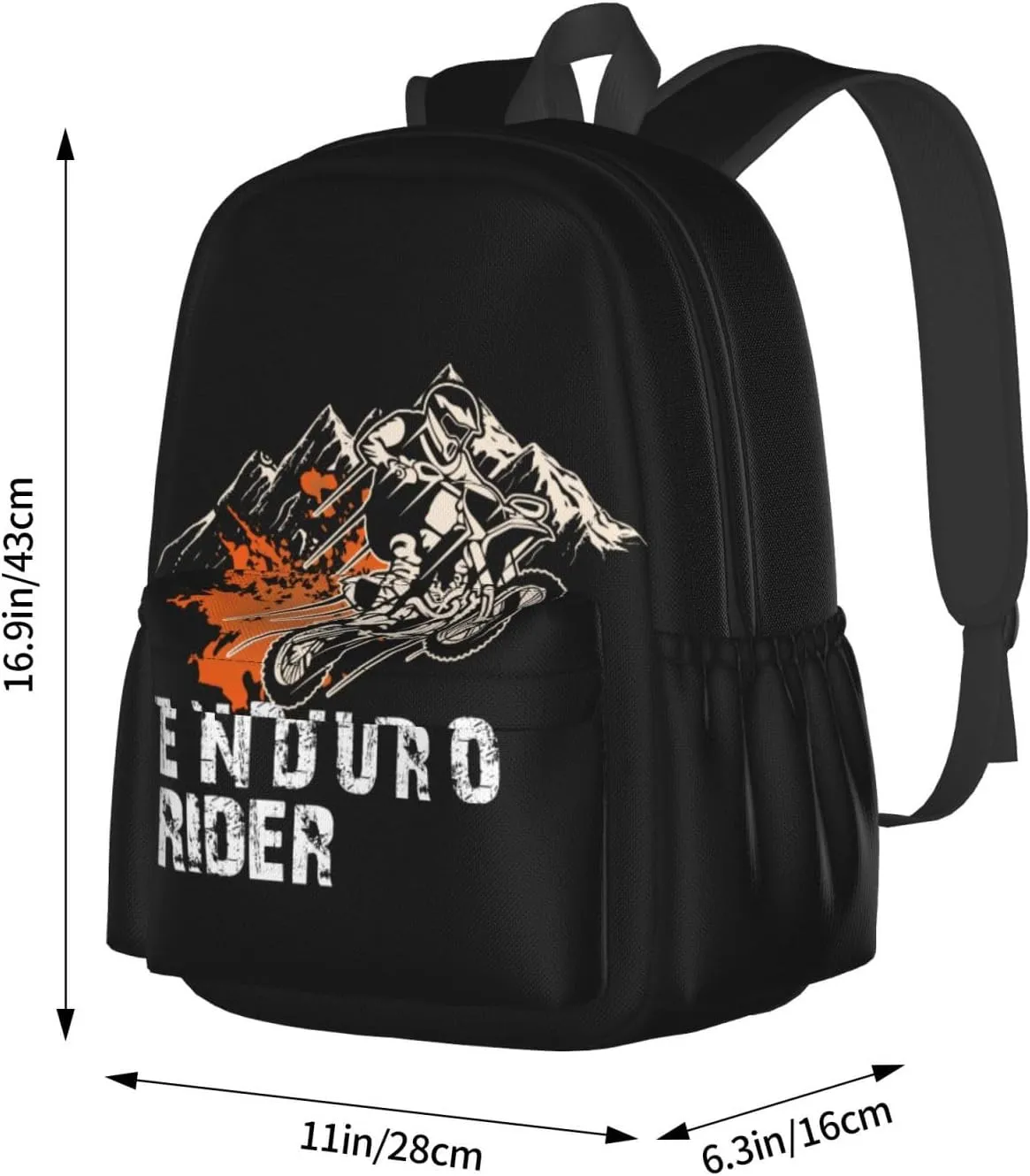 Dirt Bike Motocross Flying Jump Enduro Rider Backpack Casual Laptop Backpack Large Capacity Double Shoulder Bag Travel Daypack For Women Men