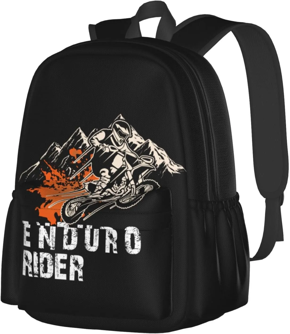 Dirt Bike Motocross Flying Jump Enduro Rider Backpack Casual Laptop Backpack Large Capacity Double Shoulder Bag Travel Daypack For Women Men