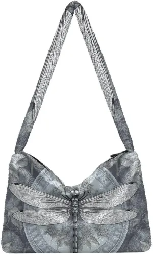 Dragonfly Rose Palace Carpet Woman Shoulder Bag, Plush Handbag, Autumn Handbags