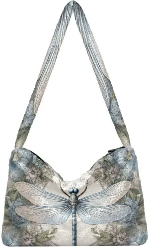 Dragonfly Rose Palace Carpet Woman Shoulder Bag, Plush Handbag, Autumn Handbags