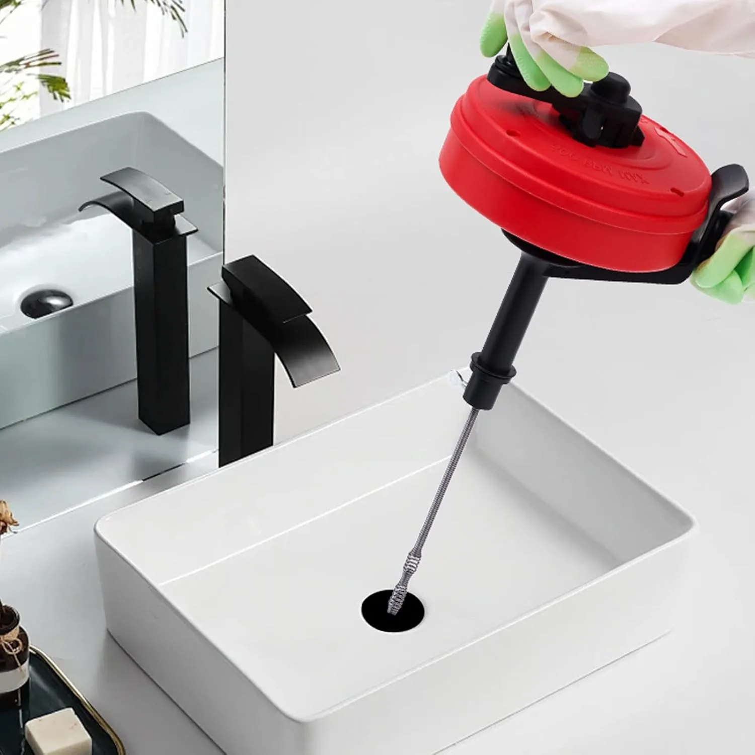 Drain Auger Clog Remover, Manual and Drill Modes, High Flexibility & Efficiency for Blockages in 1/2 to 3 inch Pipes, Kitchen Drain Auger for Easy Clearing (7.5m Spring)