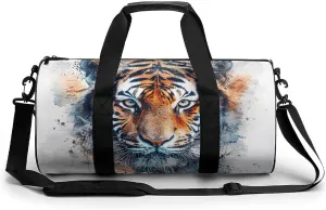 Draw A Tiger Face Gym Bag Sport Gym Tote Bag Lightweight Duffle Bag Carry On Weekender Bags for Women Men