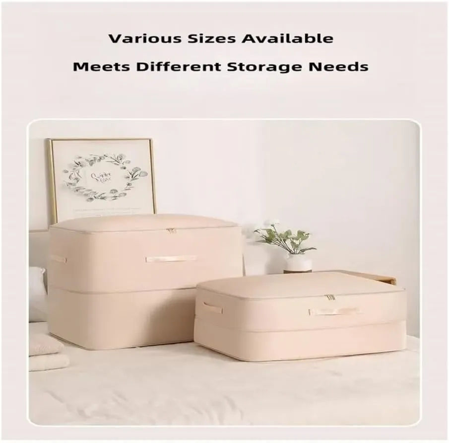 Dustproof And Moisture-Proof Compression Storage Bag Quilt Compression Organizer Bag Large Capacity Clothes Luggage Moving Bag(Beige*2,XL)