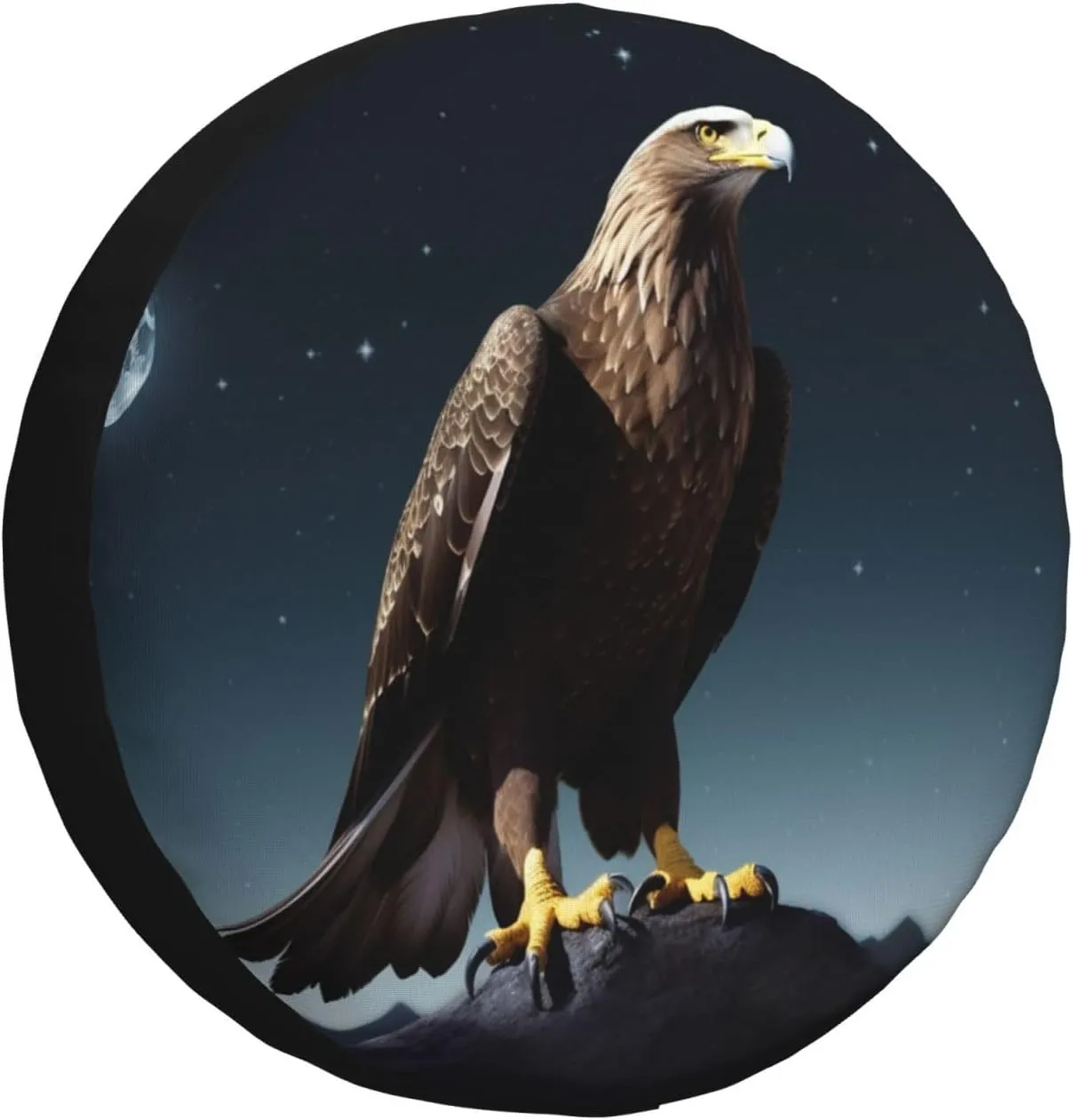 Eagle Under The Stars Tire Cover Outdoor Waterproof Snow Sun Rain Wheel Cover Portable Wheel Bags Camper Spare Tire Cover Universal Car Tire Protectors for Trailer RV SUV