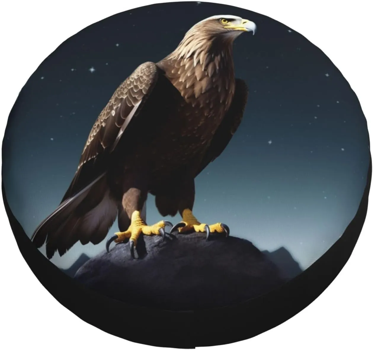 Eagle Under The Stars Tire Cover Outdoor Waterproof Snow Sun Rain Wheel Cover Portable Wheel Bags Camper Spare Tire Cover Universal Car Tire Protectors for Trailer RV SUV