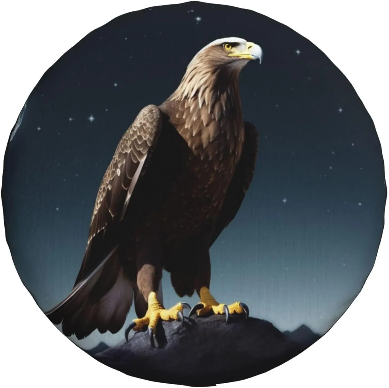 Eagle Under The Stars Tire Cover Outdoor Waterproof Snow Sun Rain Wheel Cover Portable Wheel Bags Camper Spare Tire Cover Universal Car Tire Protectors for Trailer RV SUV