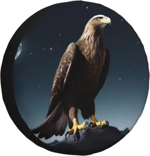 Eagle Under The Stars Tire Cover Outdoor Waterproof Snow Sun Rain Wheel Cover Portable Wheel Bags Camper Spare Tire Cover Universal Car Tire Protectors for Trailer RV SUV