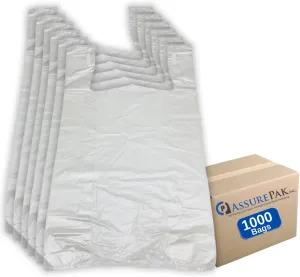 Easy Open - Stock T-Shirt Bag - 1/6 BBL 11.5"X6"X21" - 1000 Bags - 13 microns - Clear - CLR16BBL13M-EO