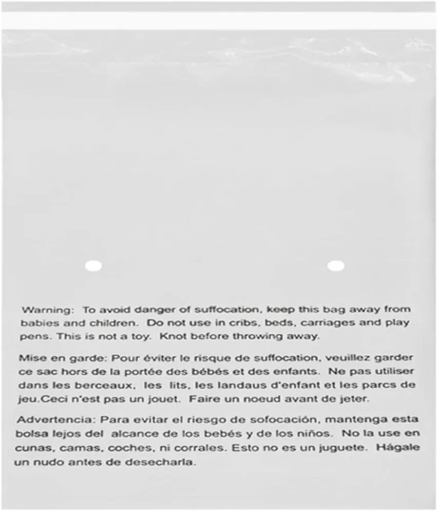 EcoSwift - 24” X 24” (20 Count) Self Seal Clear Poly Bags with Suffocation Warning for Packaging, Shipping - Permanent Adhesive