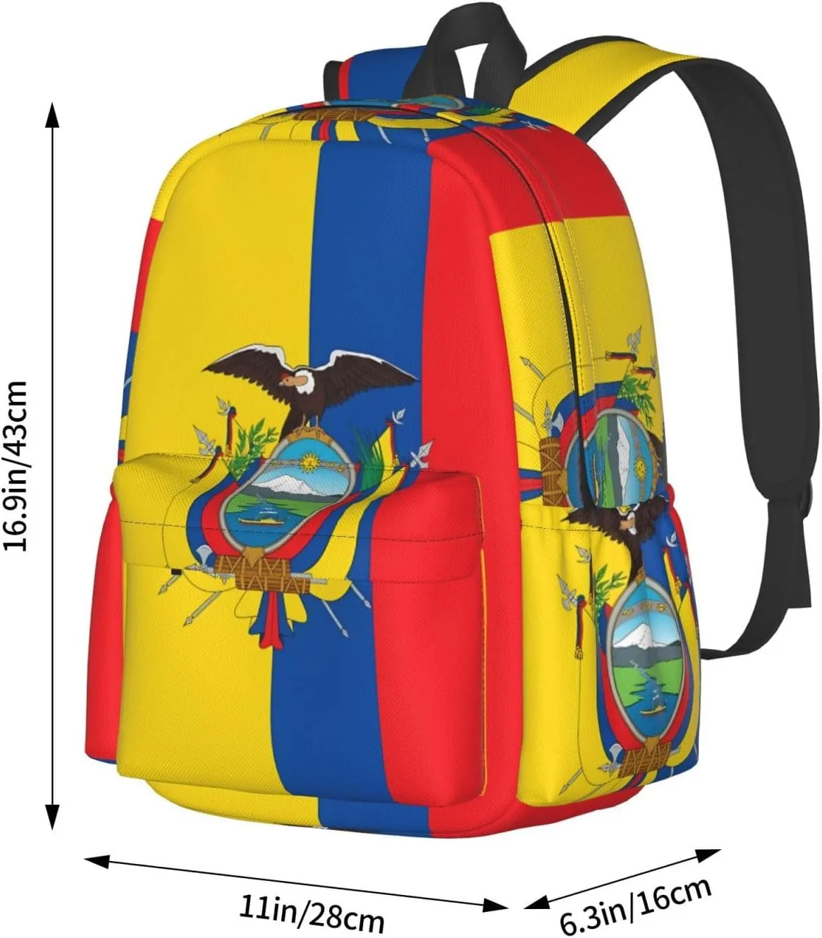 Ecuador Ecuadorian Flag Backpack Large Capacity Backpack Lightweight Double Shoulder Bag For Women Men Travel