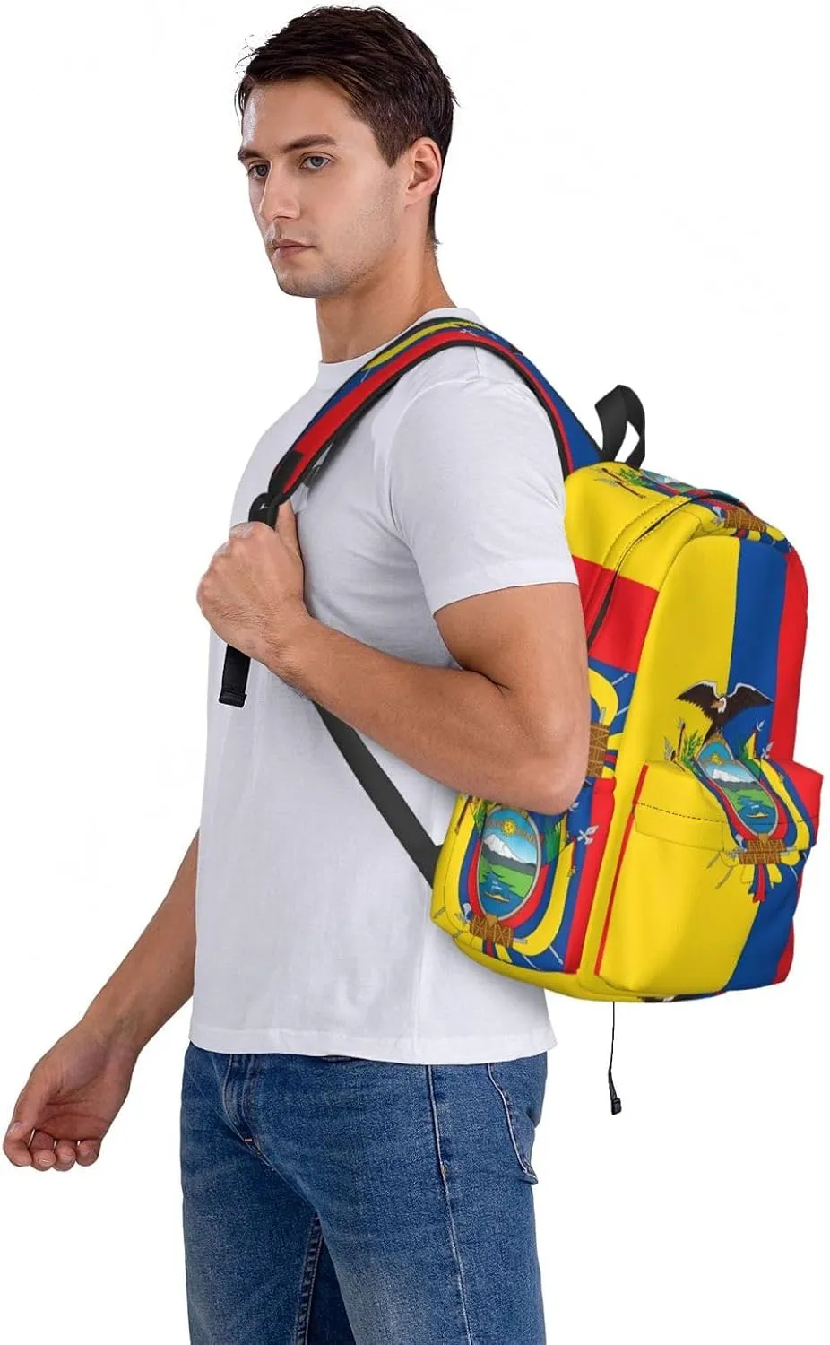 Ecuador Ecuadorian Flag Backpack Large Capacity Backpack Lightweight Double Shoulder Bag For Women Men Travel