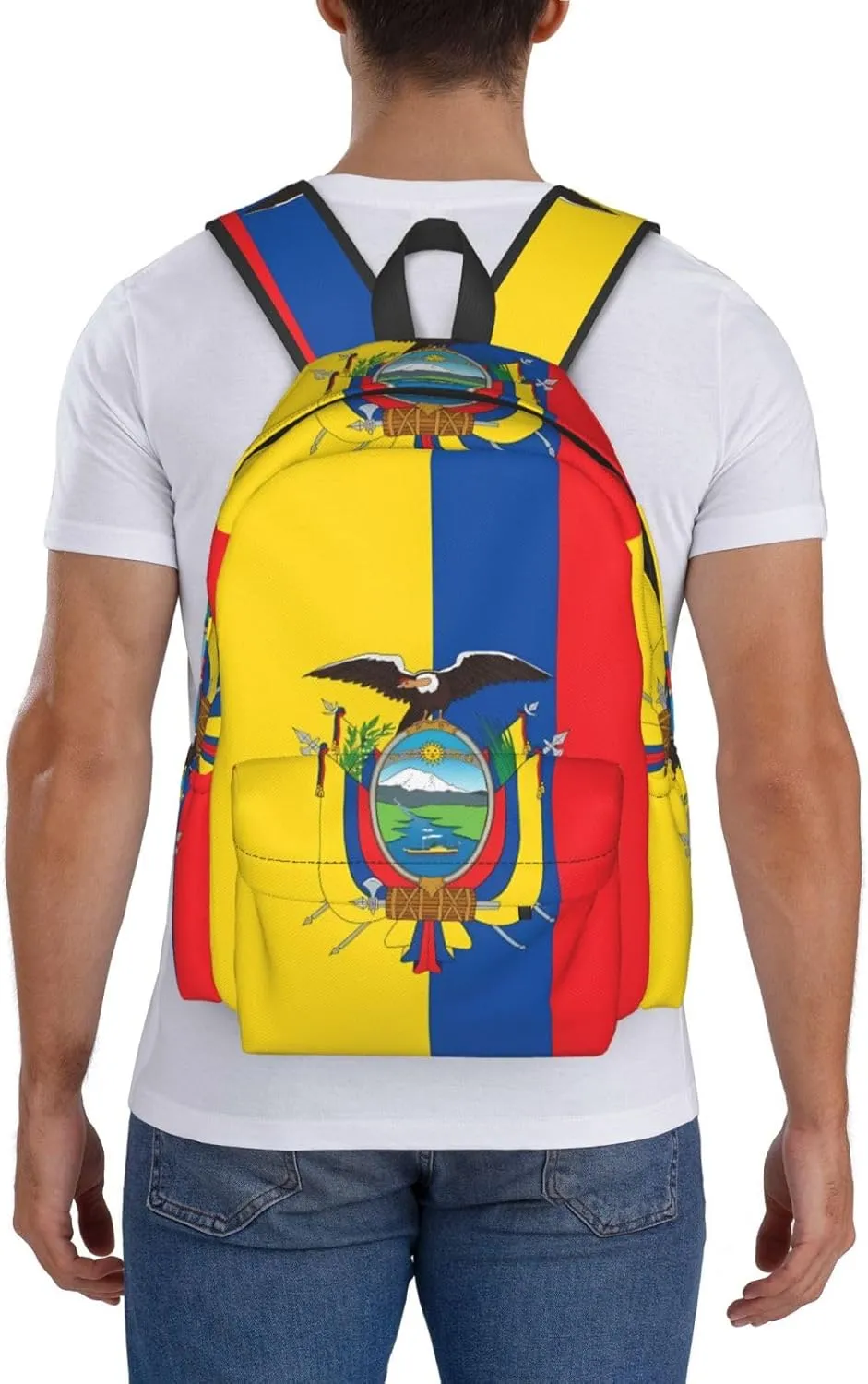 Ecuador Ecuadorian Flag Backpack Large Capacity Backpack Lightweight Double Shoulder Bag For Women Men Travel
