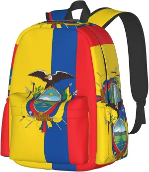 Ecuador Ecuadorian Flag Backpack Large Capacity Backpack Lightweight Double Shoulder Bag For Women Men Travel