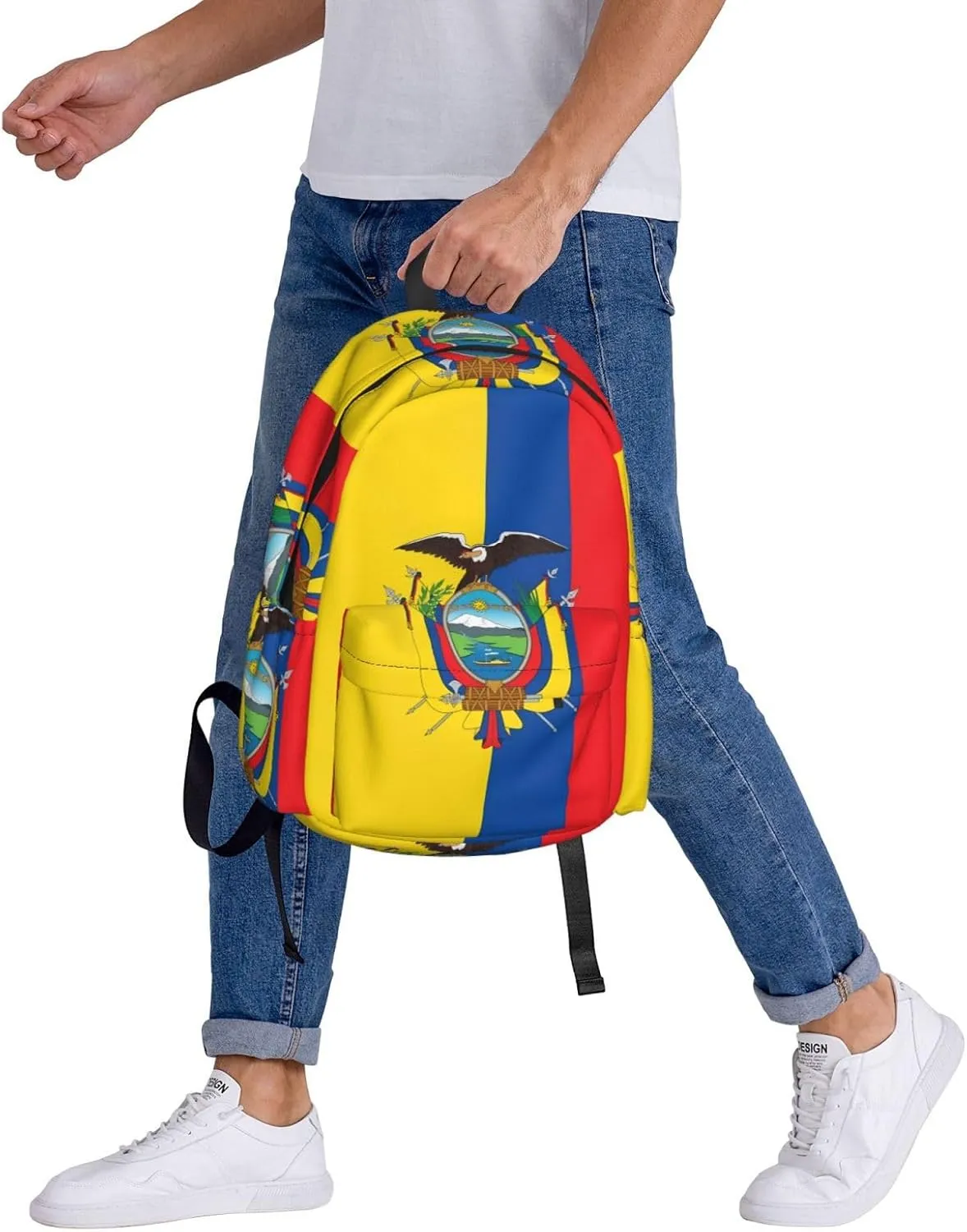 Ecuador Ecuadorian Flag Backpack Large Capacity Backpack Lightweight Double Shoulder Bag For Women Men Travel