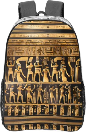 Egypts Hieroglyphics print Clear Backpack Bag for Office Travel, Concerts, Work, Festivals Sporting Events Women Men